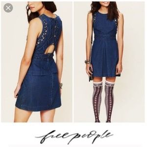 EUC free people "new romantics" denim dress